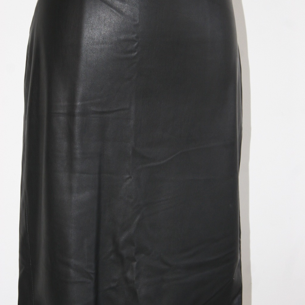ZARA BASIC PENCIL SKIRT IN FAUX LEATHER BLACK XL